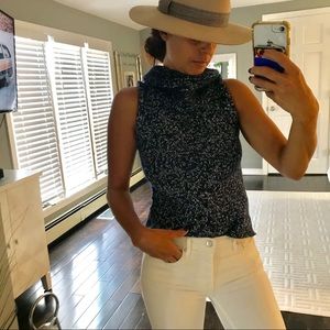 Koji Yohji blue sleeveless turtleneck sweater